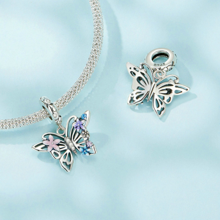 Pandantiv argint fluture si flori [6]