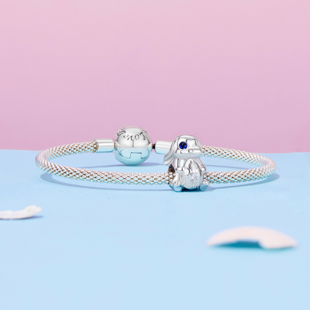 Pandantiv argint iepuras cu ou de Paste [5]