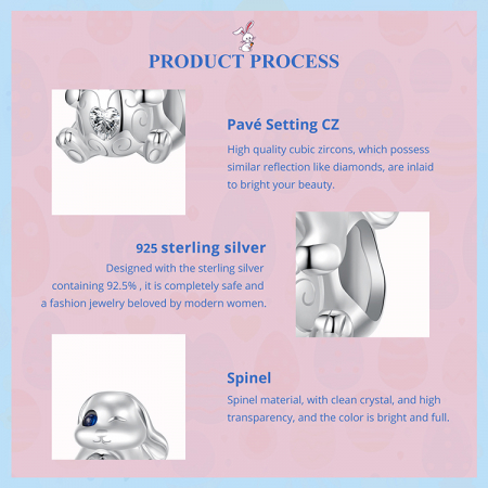 Pandantiv argint iepuras cu ou de Paste [10]