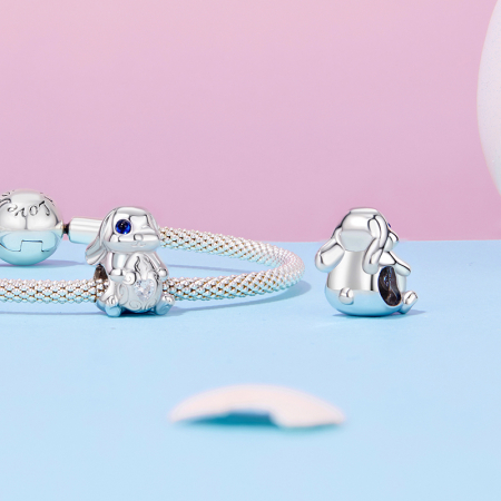 Pandantiv argint iepuras cu ou de Paste [4]