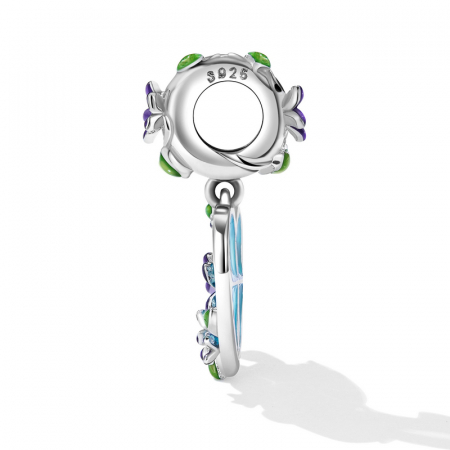 Pandantiv argint inima si flori [2]