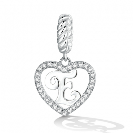 Pandantiv argint inima si litera E [1]