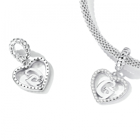Pandantiv argint inima si litera G [2]