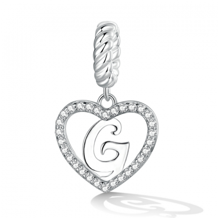 Pandantiv argint inima si litera G [1]
