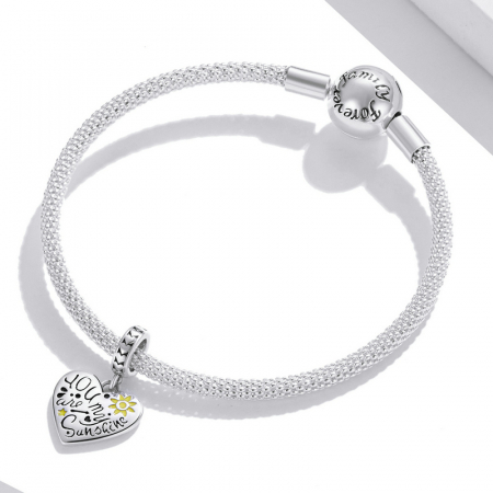 Pandantiv argint inima - Tu esti raza mea de soare! [3]