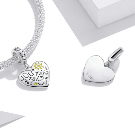 Pandantiv argint inima - Tu esti raza mea de soare! [2]