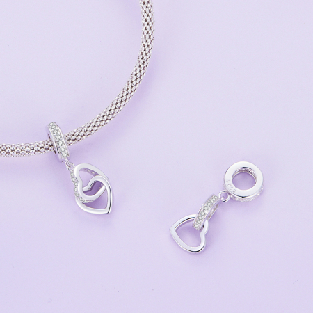 Pandantiv argint inimi impreunate [4]