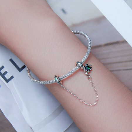 Lant de siguranta bratara cu trifoi norocos [4]