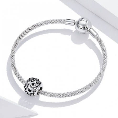 Pandantiv argint litera G floral [3]