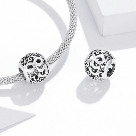 Pandantiv argint litera G floral [4]