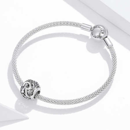 Pandantiv argint litera R floral [2]