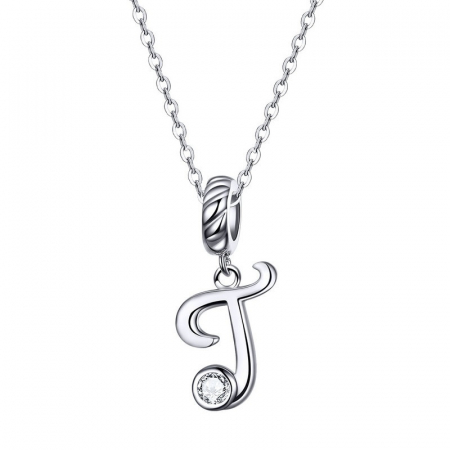Pandantiv argint litera T cu zirconiu [2]