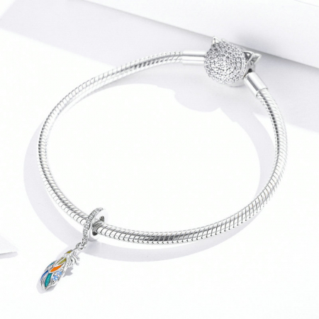 Pandantiv argint  pene colorate [2]