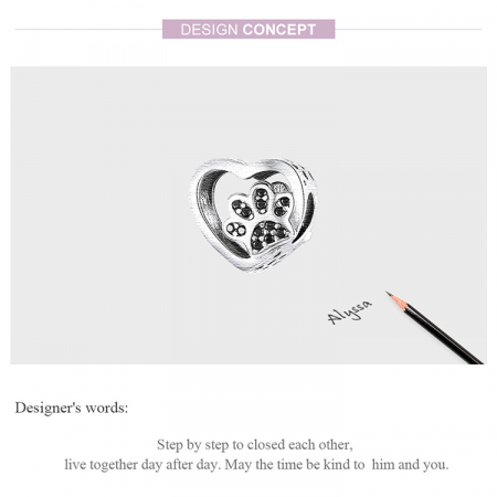 Pandantiv argint inimioara cu labuta sigiliul iubirii [8]