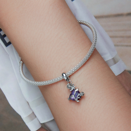 Pandantiv argint cu floare si inima [4]