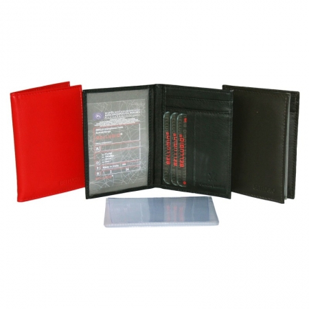 Portcard piele naturala Bellugio PCA01 Rosu [8]