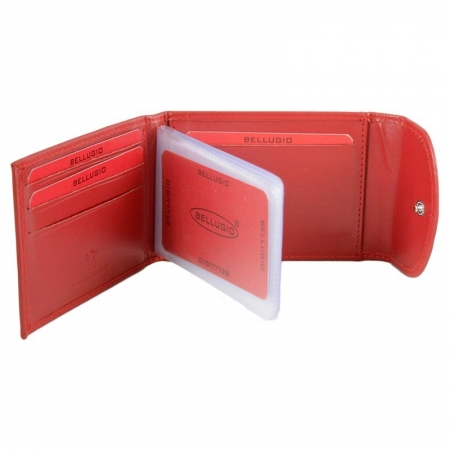 Portcard piele naturala Bellugio PCA25 Rosu [2]
