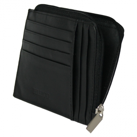 Portcard piele naturala Bellugio PCA32 Bleumarin cu fermoar (miniportofel) [1]