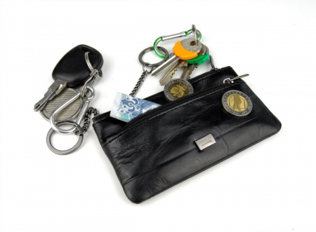 Portchei piele naturala cu 2 compartimente Rovicky, PCH300, Negru [1]