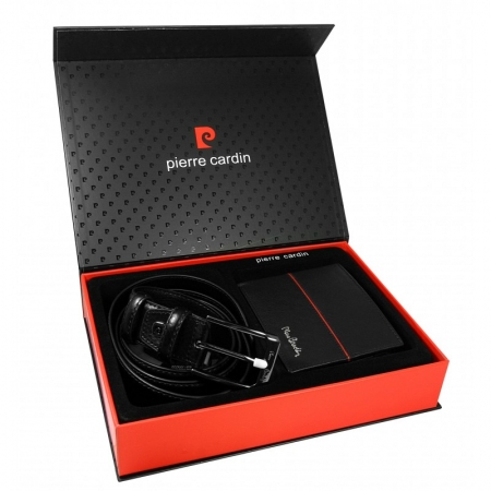 Portofel barbati + curea (set piele naturala) Pierre Cardin PORM88 Negru [0]