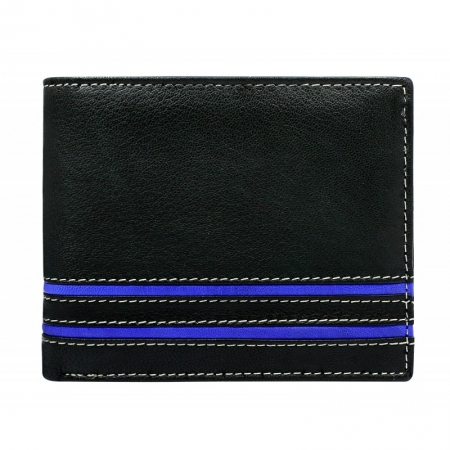Portofel barbati din piele naturala BeSpecial PORM615 Negru cu Albastru [0]