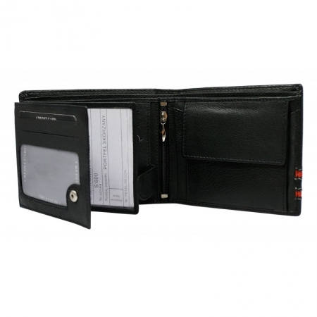 Portofel barbati din piele naturala BeSpecial PORM617 Negru cu Rosu [1]