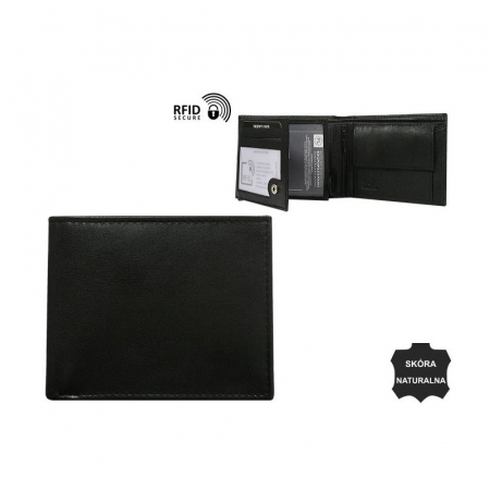 Portofel barbati din piele naturala PORMG031 Negru, cu protectie RFID [2]