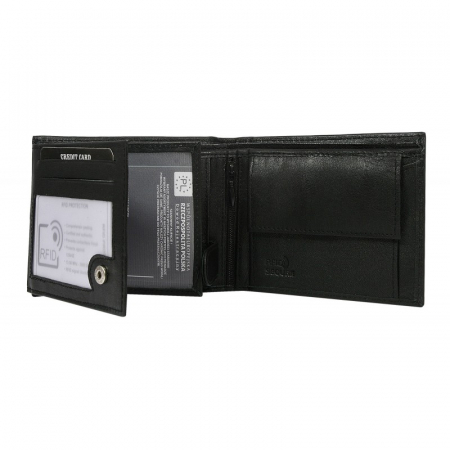 Portofel barbati din piele naturala PORMG031 Negru, cu protectie RFID [1]