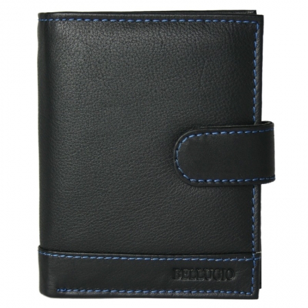 Portofel barbati din piele naturala cu cusatura albastra Bellugio PORMZ011 [0]