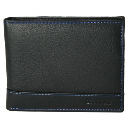 Portofel barbati din piele naturala cu cusatura albastra Bellugio PORMZ012 [0]