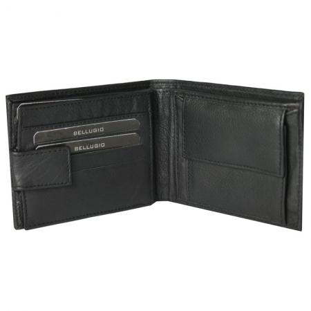 Portofel barbati din piele naturala cu cusatura albastra Bellugio PORMZ012 [2]