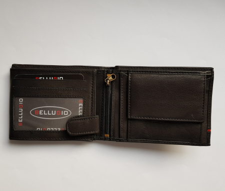 Portofel barbati din piele naturala cu dunguta rosie Bellugio PORMZ007 [1]