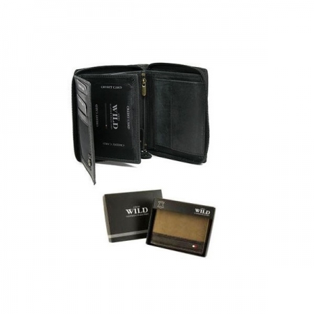 Portofel barbati din piele naturala cu protectie RFID Wild PORM588 Negru [1]