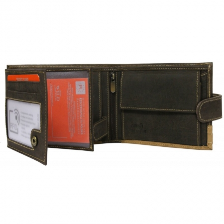 Portofel barbati din piele naturala cu protectie RFID Wild PORM604 Maron [1]