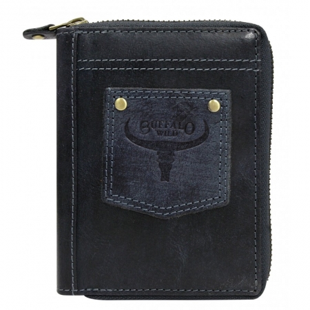 Portofel barbati din piele naturala cu protectie RFID Wild PORM629 Albastru [0]