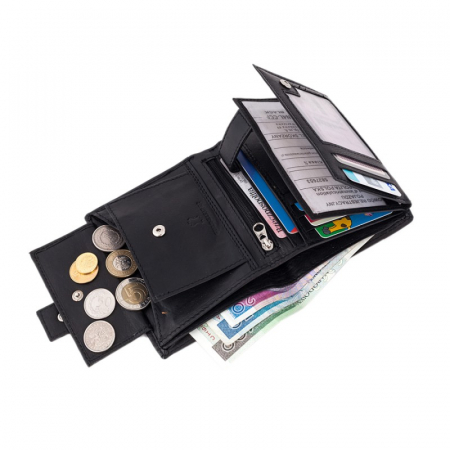Portofel barbati din piele naturala PORMG057 Negru, cu RFID [6]