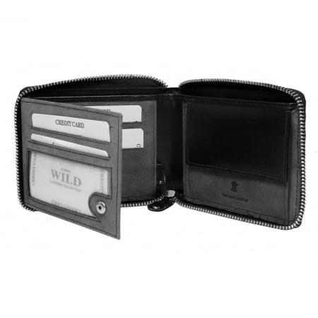 Portofel barbati din piele naturala Wild PORM567 Negru [1]