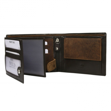 Portofel barbati din piele naturala Wild PORM601 Maron [1]