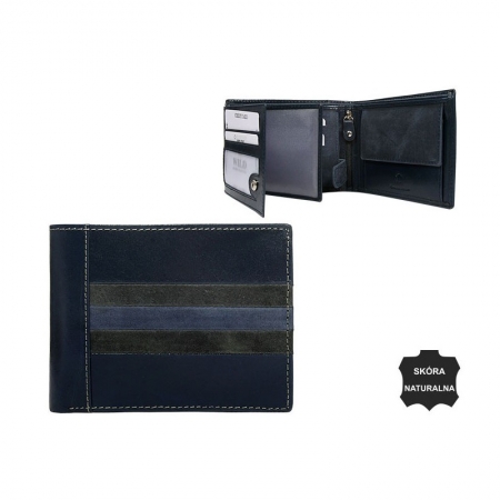 Portofel barbati din piele naturala Wild PORM602 Albastru [2]