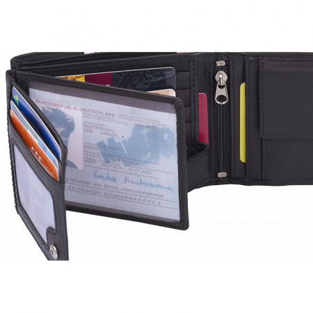 Portofel barbati piele naturala de lux Rovicky PORM43 Negru, cu RFID [13]