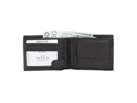 Portofel barbati piele naturala Wild PORM45 Negru cu Albastru [2]