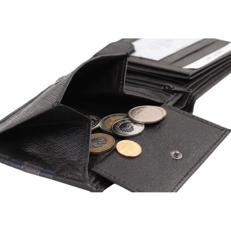 Portofel barbati piele naturala Wild PORM46 Negru cu Gri [3]