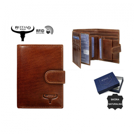 Portofel barbati, PORMG007, piele naturala, maron coniac, cu RFID [2]