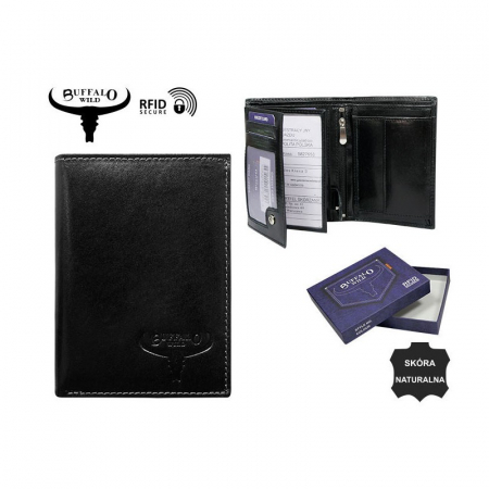Portofel barbati, PORMG010, piele naturala, Negru, cu RFID [2]