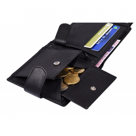 Portofel barbati, PORMG014, piele naturala, Negru, cu RFID [6]