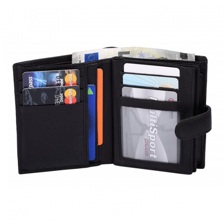 Portofel barbati, PORMG016, piele naturala, Negru, cu RFID [2]