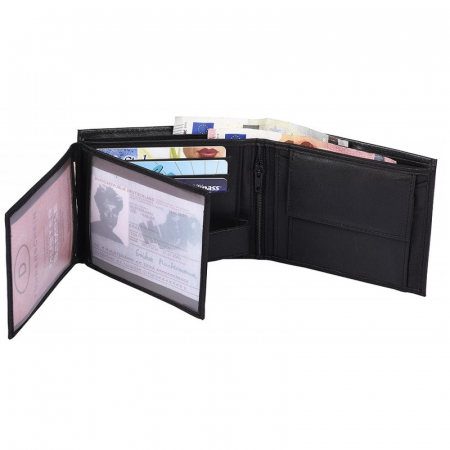 Portofel barbati, PORMG022, piele naturala, Negru, cu RFID [5]