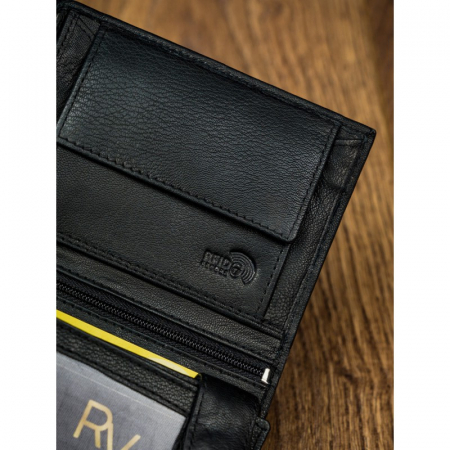Portofel barbati, PORMG061, piele naturala, Negru, cu RFID [15]