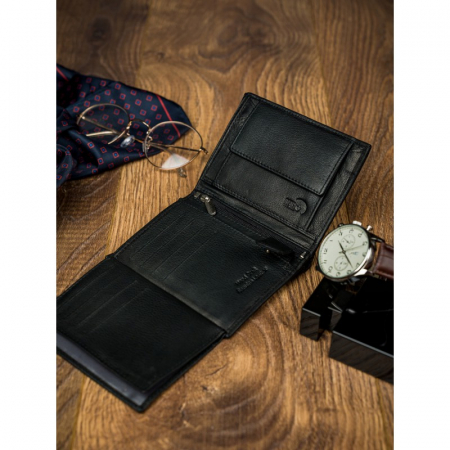 Portofel barbati, PORMG061, piele naturala, Negru, cu RFID [14]