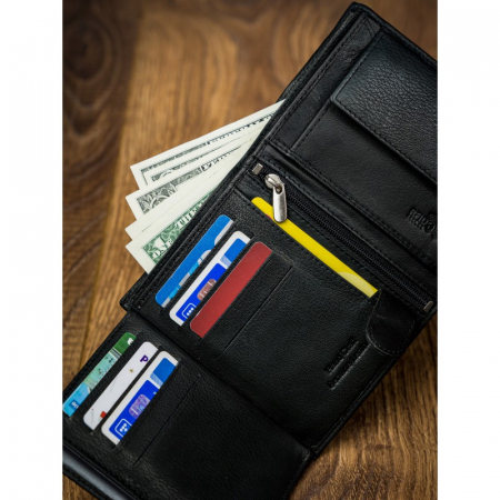 Portofel barbati, PORMG061, piele naturala, Negru, cu RFID [16]